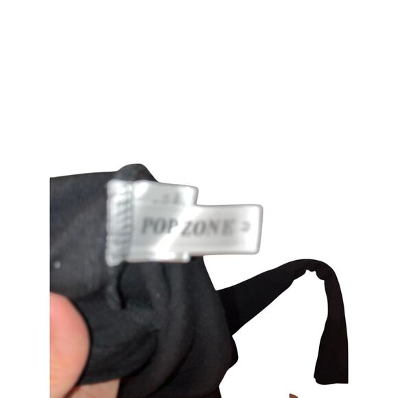 Popzone - Women - M - Thin Ribbed Black Long sleeve mock neck shirt - slim Fit - Picture 5 of 6